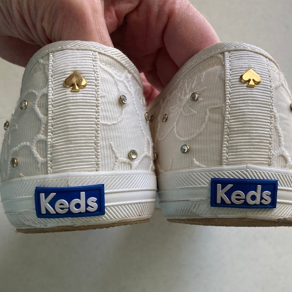 Keds x kate spade Cream Lace & Rhinestone Sneakers NWOT - Picture 4 of 8